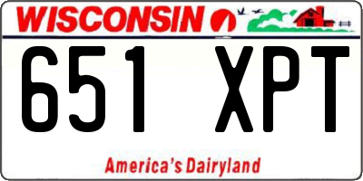 WI license plate 651XPT