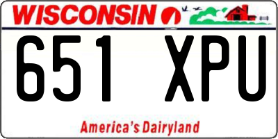 WI license plate 651XPU