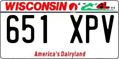 WI license plate 651XPV