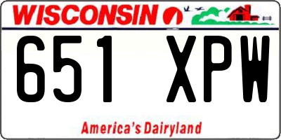 WI license plate 651XPW