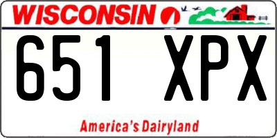 WI license plate 651XPX