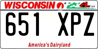 WI license plate 651XPZ