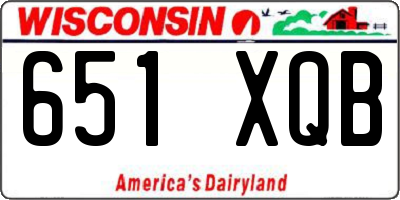 WI license plate 651XQB