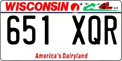 WI license plate 651XQR