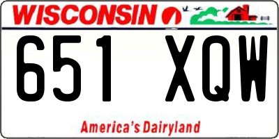 WI license plate 651XQW