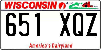 WI license plate 651XQZ