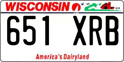 WI license plate 651XRB