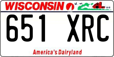 WI license plate 651XRC
