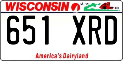WI license plate 651XRD