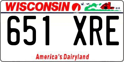 WI license plate 651XRE