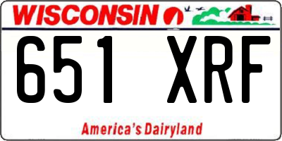WI license plate 651XRF