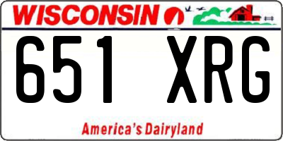 WI license plate 651XRG