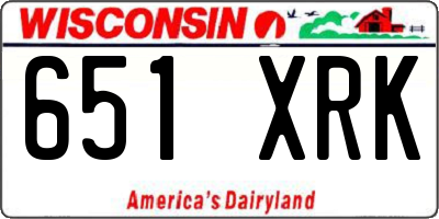 WI license plate 651XRK