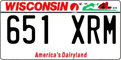 WI license plate 651XRM