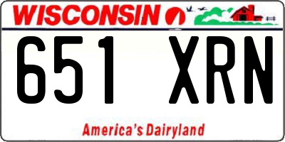 WI license plate 651XRN