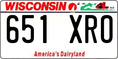 WI license plate 651XRO