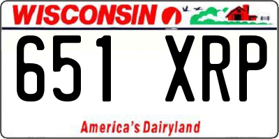 WI license plate 651XRP