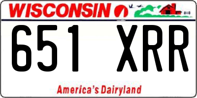 WI license plate 651XRR