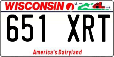 WI license plate 651XRT