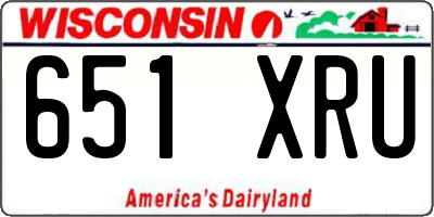 WI license plate 651XRU