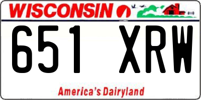 WI license plate 651XRW