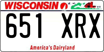 WI license plate 651XRX