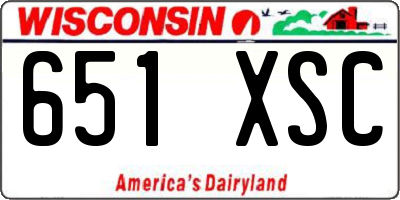 WI license plate 651XSC
