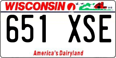 WI license plate 651XSE