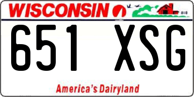 WI license plate 651XSG