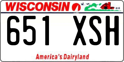 WI license plate 651XSH