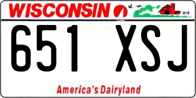 WI license plate 651XSJ