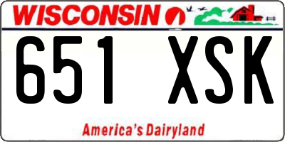 WI license plate 651XSK