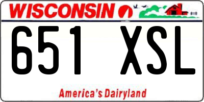 WI license plate 651XSL