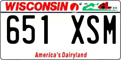 WI license plate 651XSM