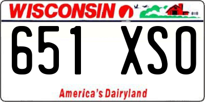 WI license plate 651XSO