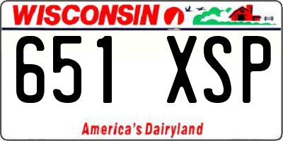 WI license plate 651XSP
