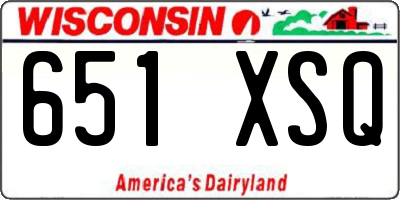 WI license plate 651XSQ