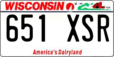 WI license plate 651XSR