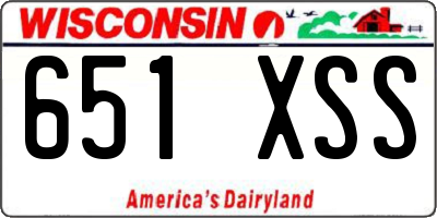 WI license plate 651XSS