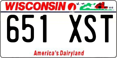 WI license plate 651XST