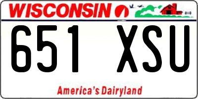 WI license plate 651XSU