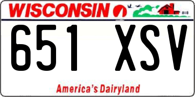 WI license plate 651XSV