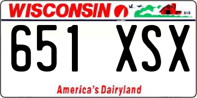 WI license plate 651XSX