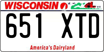 WI license plate 651XTD