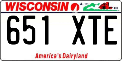 WI license plate 651XTE