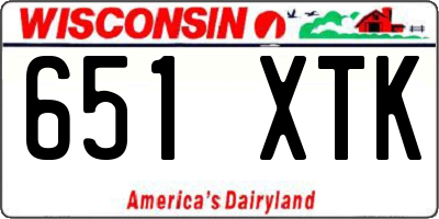 WI license plate 651XTK