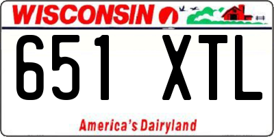 WI license plate 651XTL
