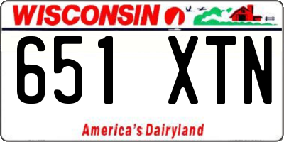 WI license plate 651XTN