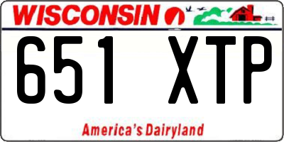 WI license plate 651XTP