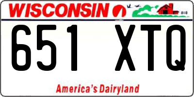 WI license plate 651XTQ